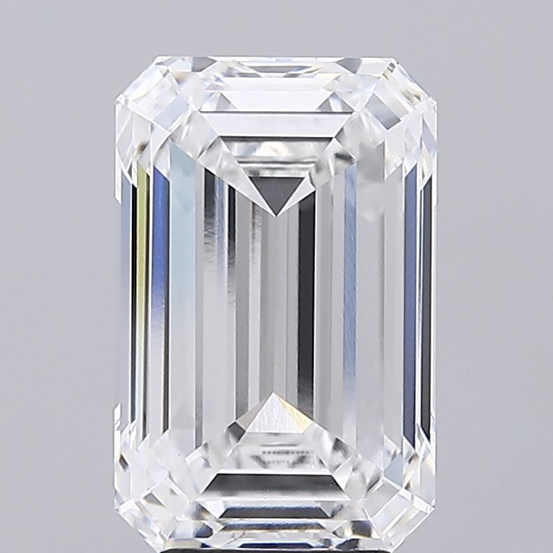 5.13 Carat Emerald Lab Diamond with  Cut Diamond in 14KT  view 1
