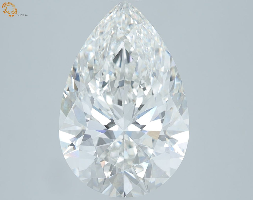 4.21 Carat Pear Lab Diamond with  Cut Diamond in 14KT  view 1
