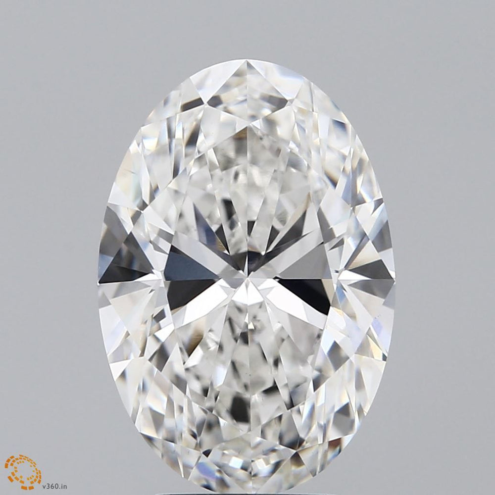 5.03 Carat Oval Lab Diamond with  Cut Diamond in 14KT  view 1

