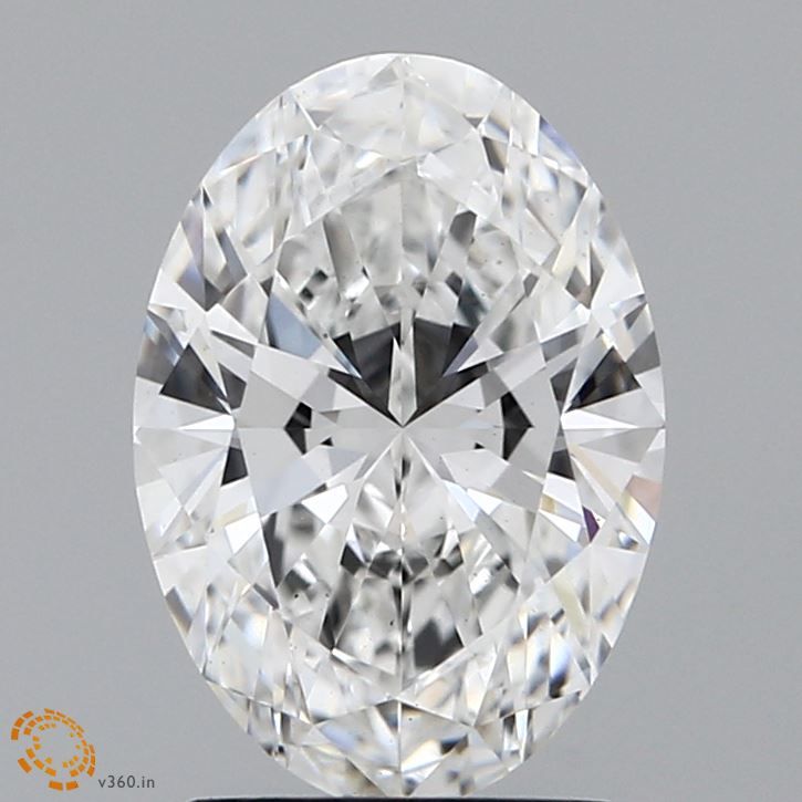 2.07 Carat Oval Lab Diamond with  Cut Diamond in 14KT  view 1
