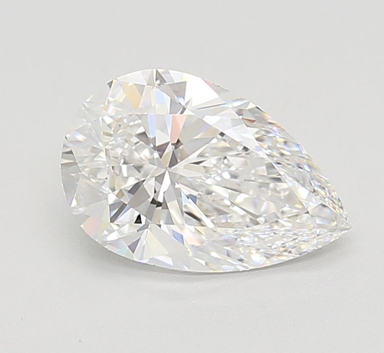 2.01 Carat Pear Lab Diamond with  Cut Diamond in 14KT  view 1
