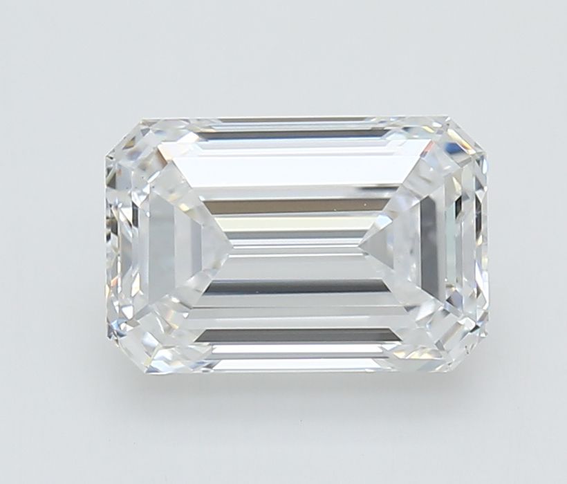 2.64 Carat Emerald Lab Diamond with  Cut Diamond in 14KT  view 1

