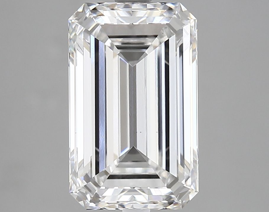 3.16 Carat Emerald Lab Diamond with  Cut Diamond in 14KT  view 1
