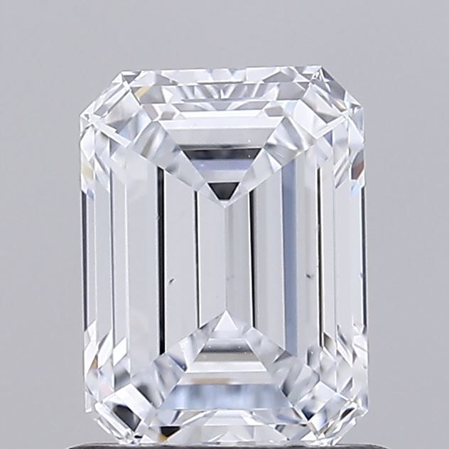 1.01 Carat Emerald Lab Diamond with  Cut Diamond in 14KT  view 1
