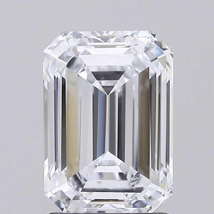 1.55 Carat Emerald Lab Diamond with  Cut Diamond in 14KT  view 1
