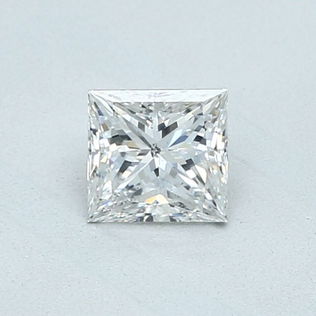 0.5 Carat Princess Natural Diamond with  Cut Diamond in 14KT  view 1
