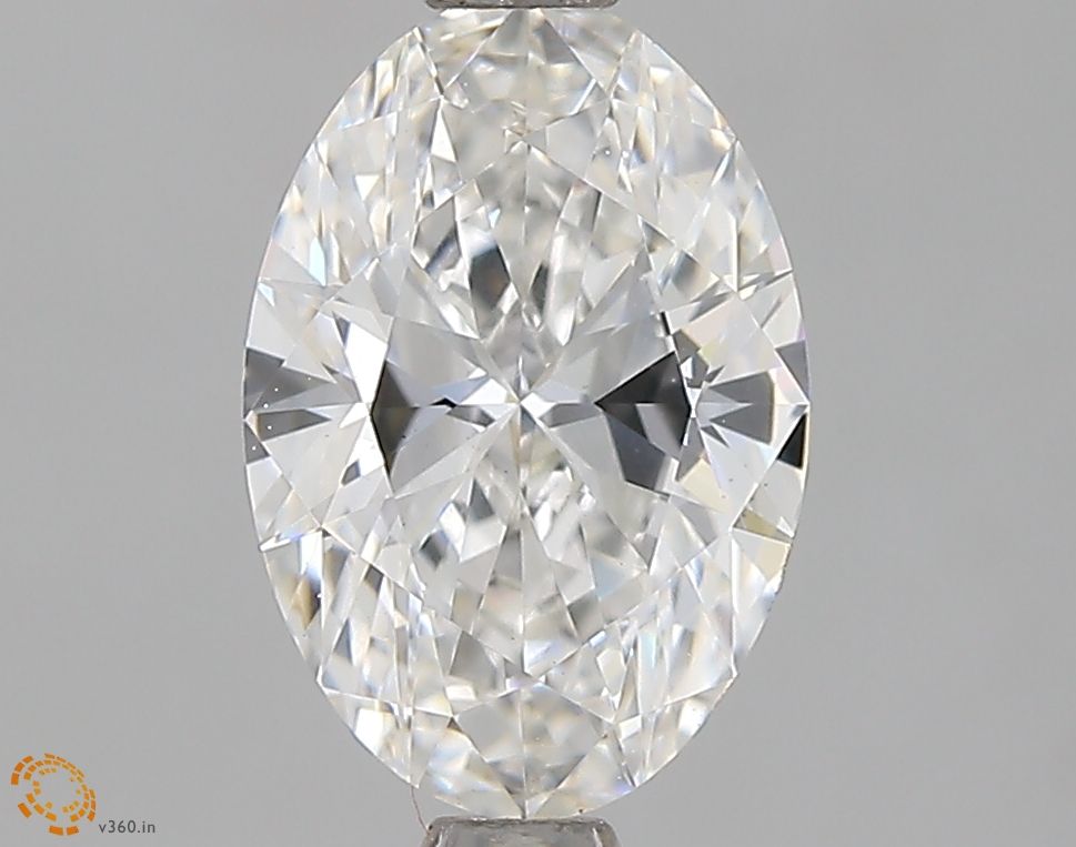 1.02 Carat Oval Lab Diamond with  Cut Diamond in 14KT  view 1
