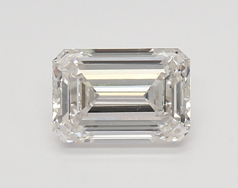 1.5 Carat Emerald Lab Diamond with  Cut Diamond in 14KT  view 1
