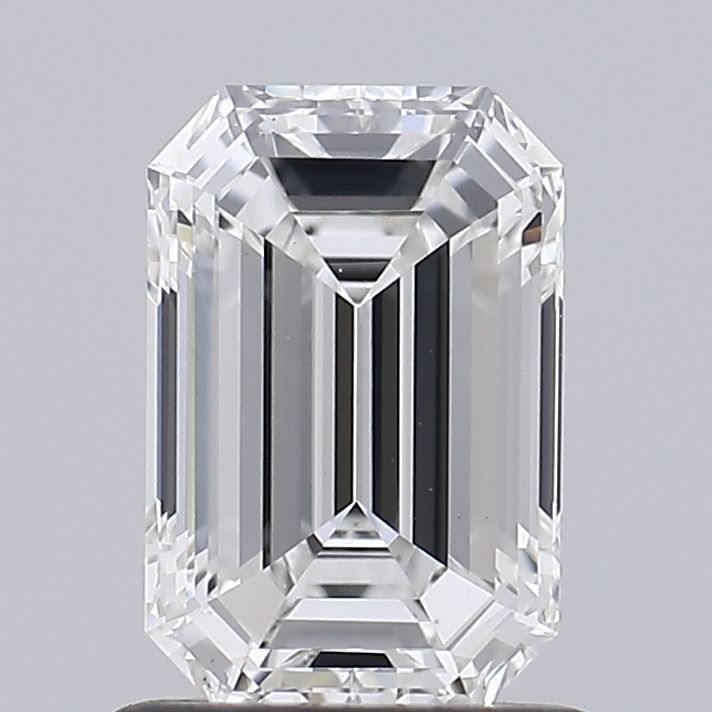 1.0 Carat Emerald Lab Diamond with  Cut Diamond in 14KT  view 1
