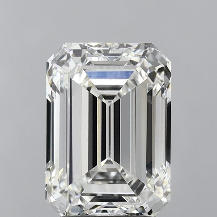 2.69 Carat Emerald Lab Diamond with  Cut Diamond in 14KT  view 1
