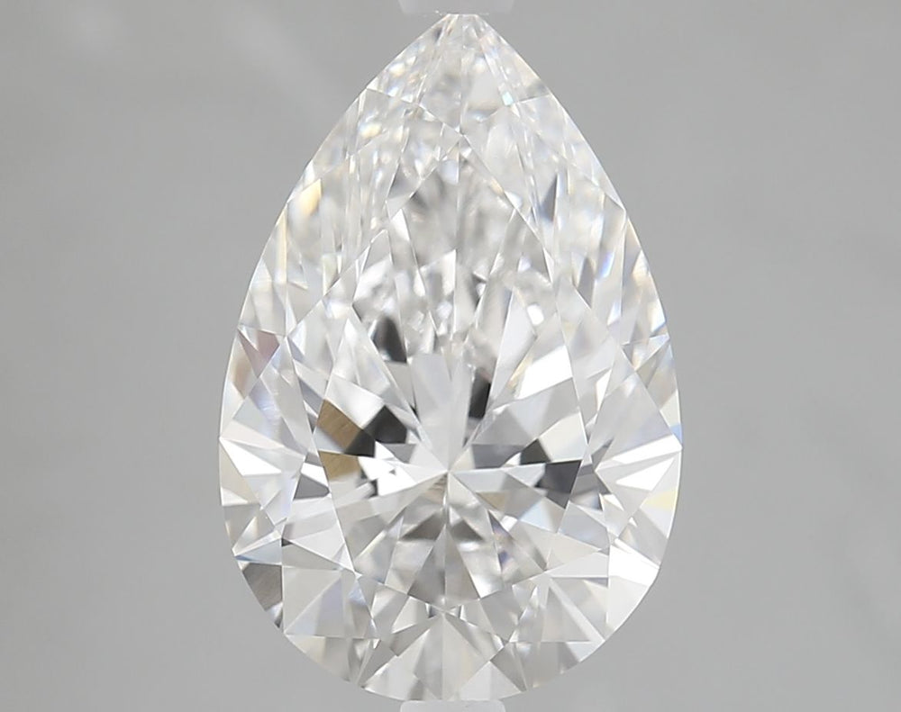 3.38 Carat Pear Lab Diamond with  Cut Diamond in 14KT  view 1
