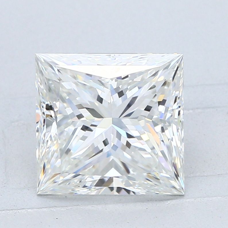 3.02 Carat Princess Natural Diamond with  Cut Diamond in 14KT  view 1
