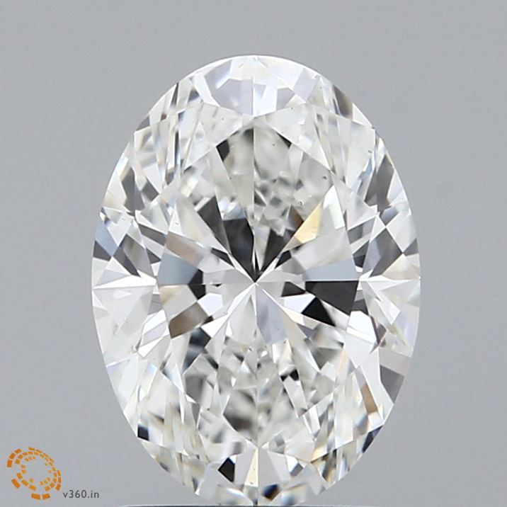 2.0 Carat Oval Lab Diamond with  Cut Diamond in 14KT  view 1
