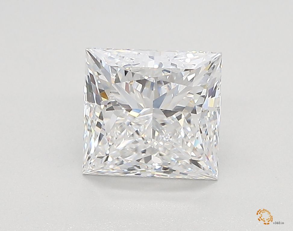 1.61 Carat Princess Lab Diamond with  Cut Diamond in 14KT  view 1

