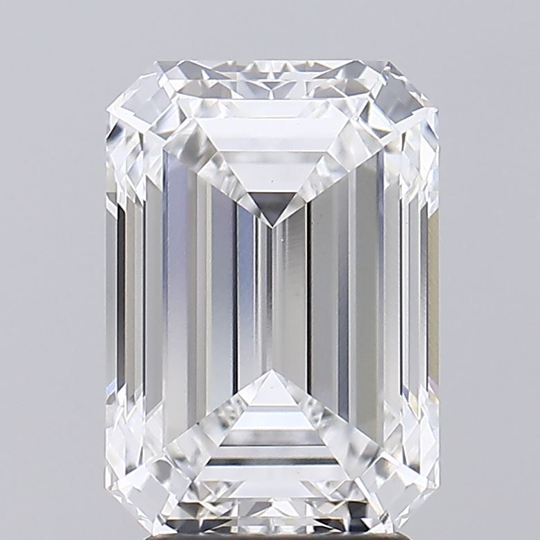 3.66 Carat Emerald Lab Diamond with  Cut Diamond in 14KT  view 1
