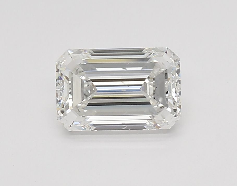 1.5 Carat Emerald Lab Diamond with  Cut Diamond in 14KT  view 1
