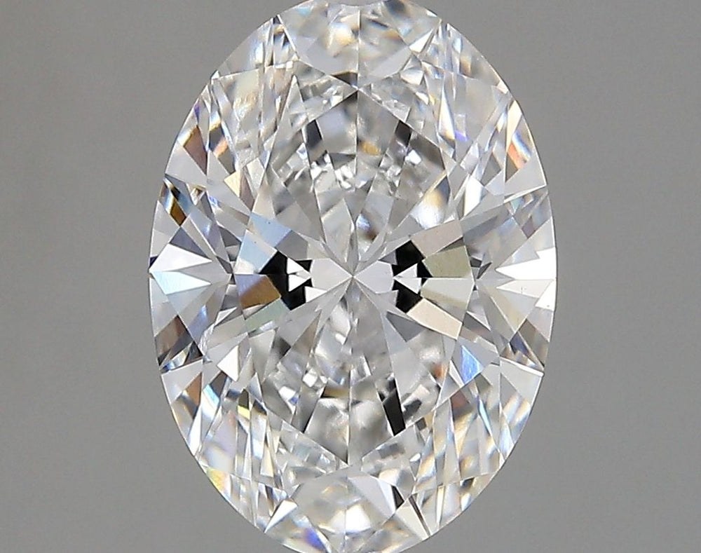 3.04 Carat Oval Lab Diamond with  Cut Diamond in 14KT  view 1
