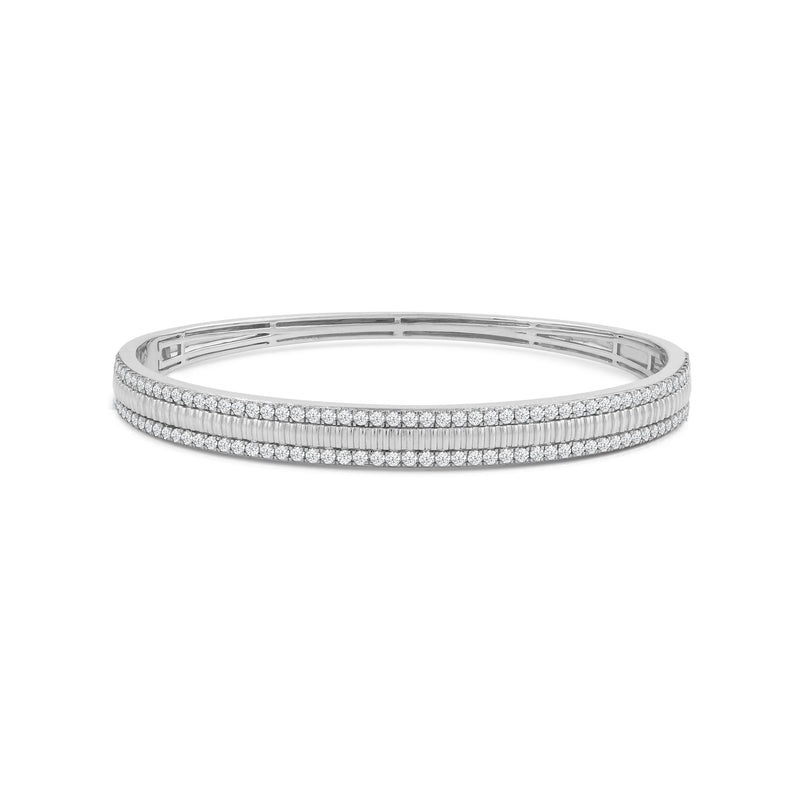 Three Row Diamond Bangle