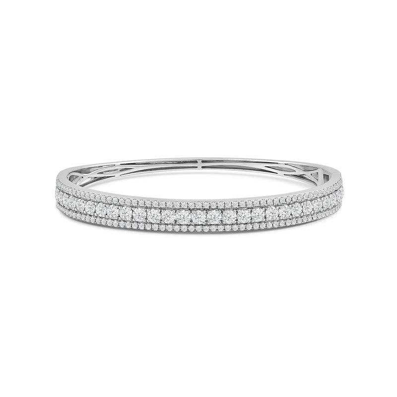 Classic Pave Studded Edges Diamond Bangle