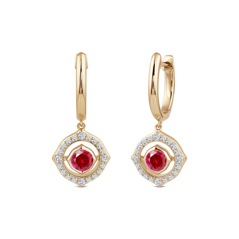 Signature Created Ruby Birthstone Drop Huggies