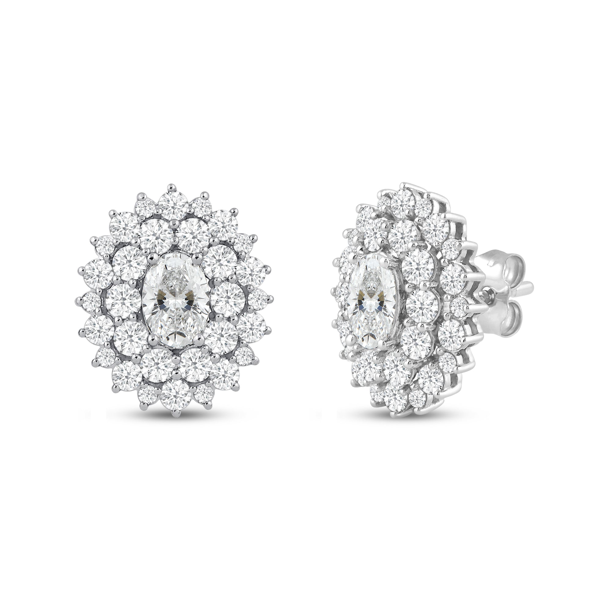 Flower Cluster Diamond Earrings – With Clarity