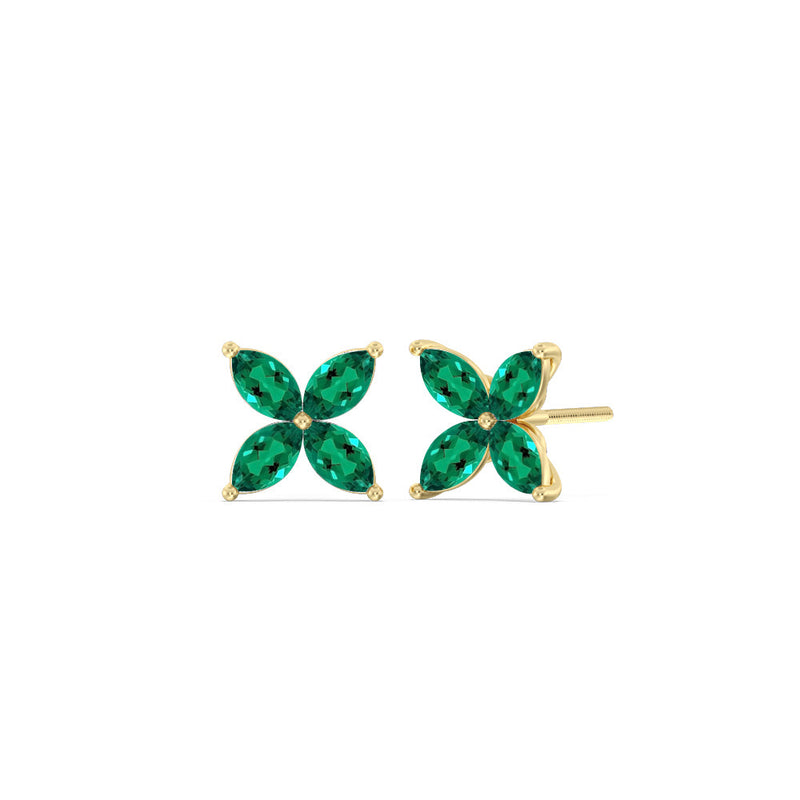 Emerald Wildflower Studs