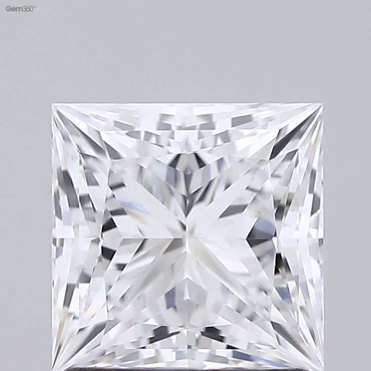 1.5 Carat Princess Lab Diamond with  Cut Diamond in 14KT  view 1
