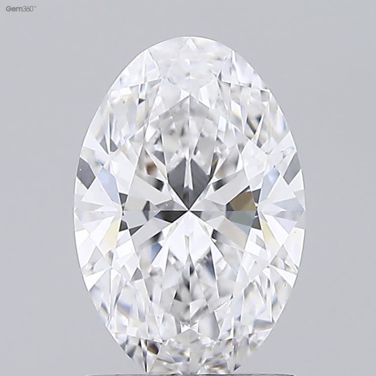 1.34 Carat Oval Lab Diamond with  Cut Diamond in 14KT  view 1
