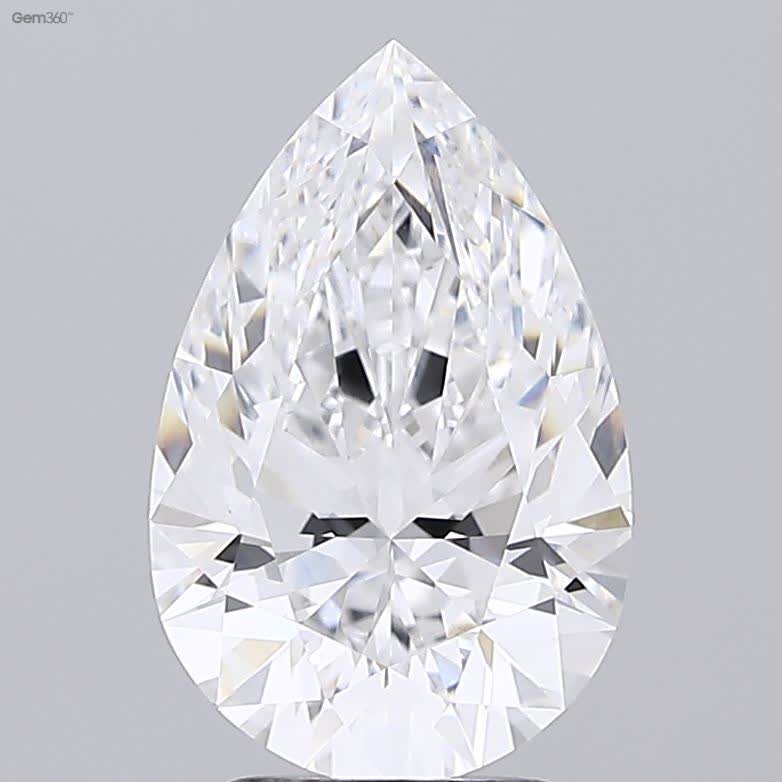 3.03 Carat Pear Lab Diamond with  Cut Diamond in 14KT  view 1
