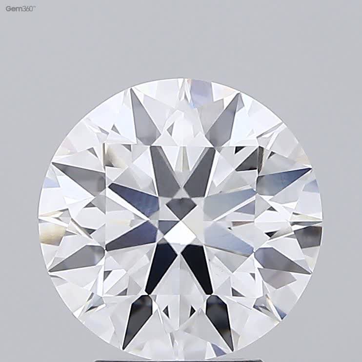 3.41 Carat Round Lab Diamond with  Cut Diamond in 14KT  view 1
