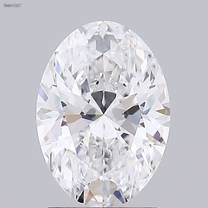 1.66 Carat Oval Lab Diamond with  Cut Diamond in 14KT  view 1
