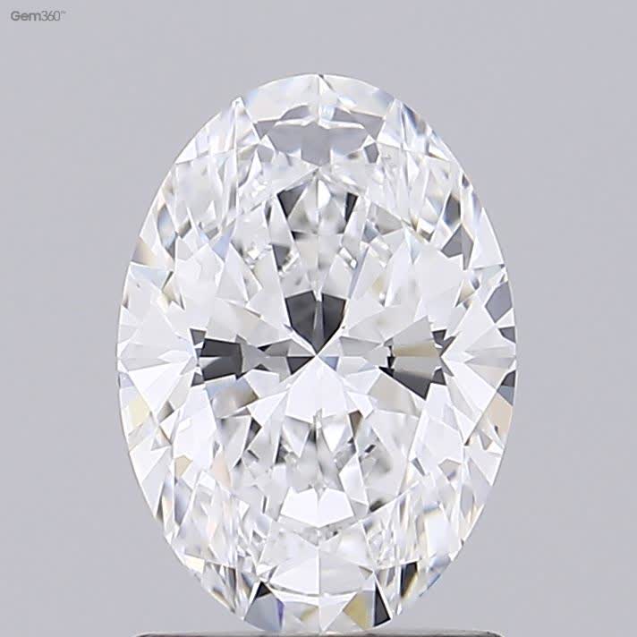 1.31 Carat Oval Lab Diamond with  Cut Diamond in 14KT  view 1
