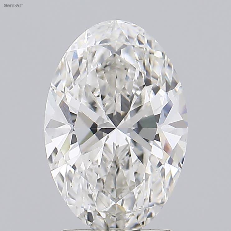 2.33 Carat Oval Lab Diamond with  Cut Diamond in 14KT  view 1

