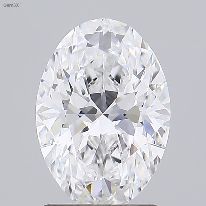 1.61 Carat Oval Lab Diamond with  Cut Diamond in 14KT  view 1
