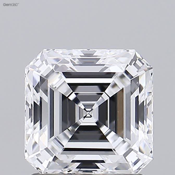 1.53 Carat Asscher Lab Diamond with  Cut Diamond in 14KT  view 1
