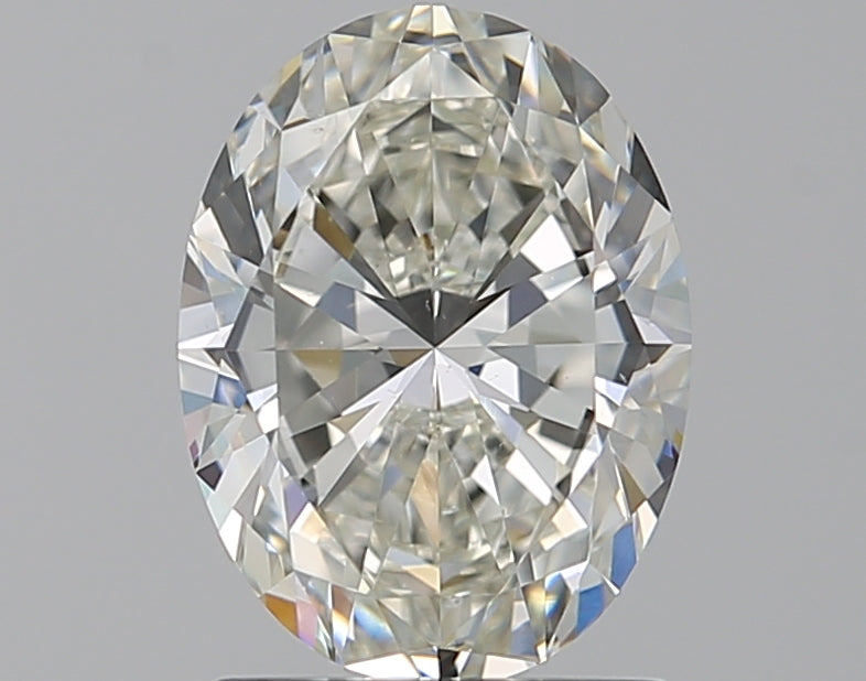 1.7 Carat Oval Natural Diamond with  Cut Diamond in 14KT  view 1
