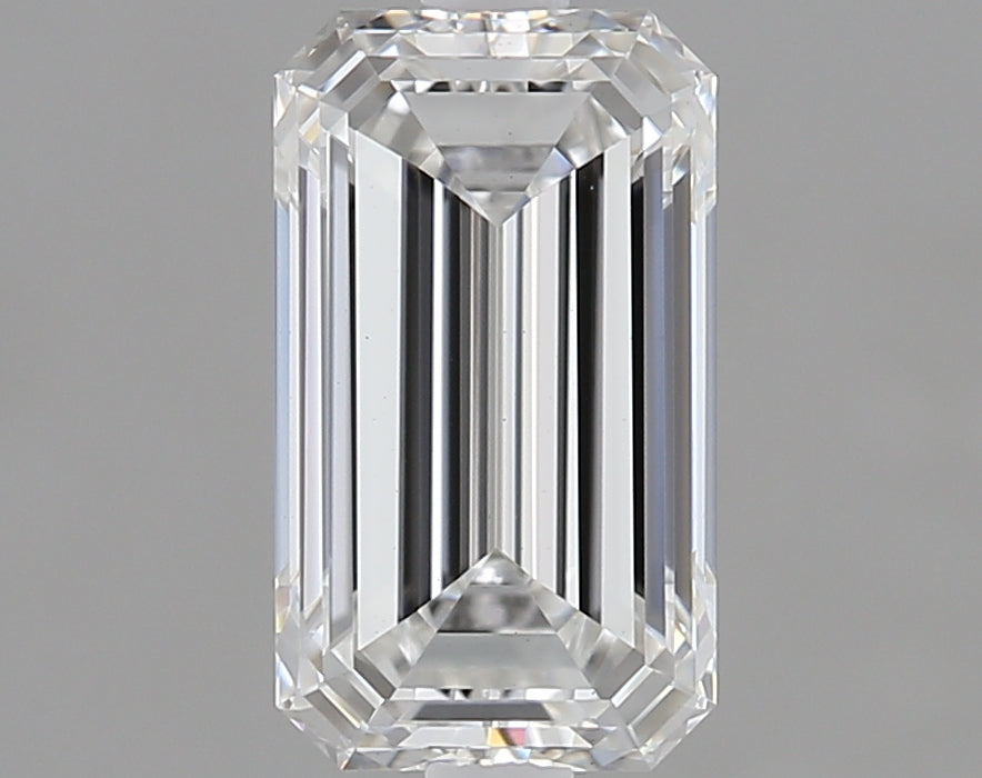 1.02 Carat Emerald Lab Diamond with  Cut Diamond in 14KT  view 1
