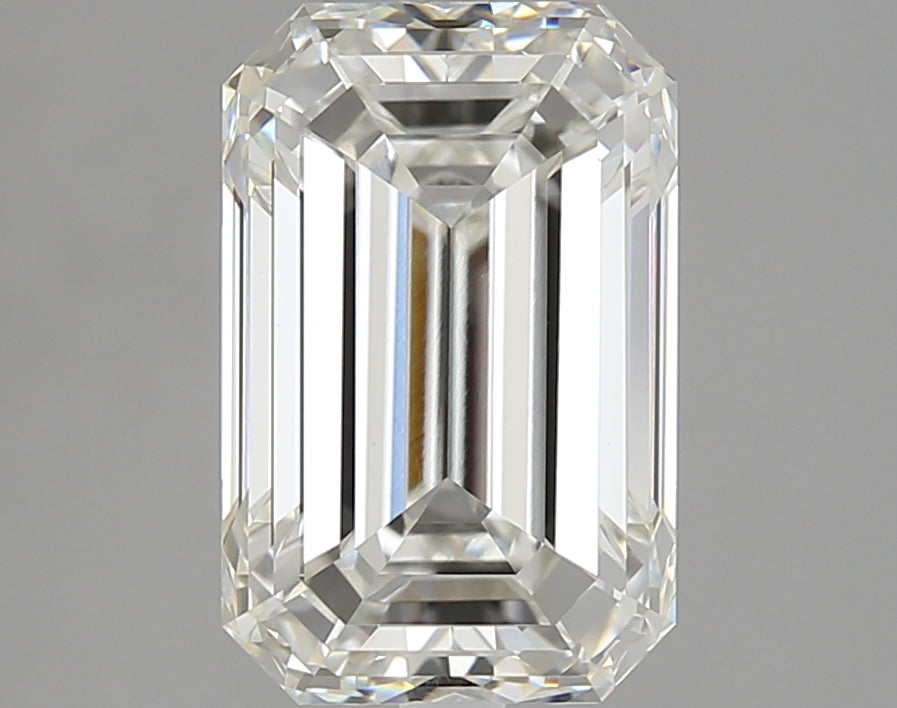3.01 Carat Emerald Lab Diamond with  Cut Diamond in 14KT  view 1
