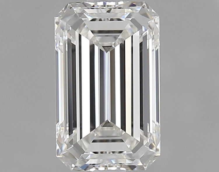 1.05 Carat Emerald Lab Diamond with  Cut Diamond in 14KT  view 1
