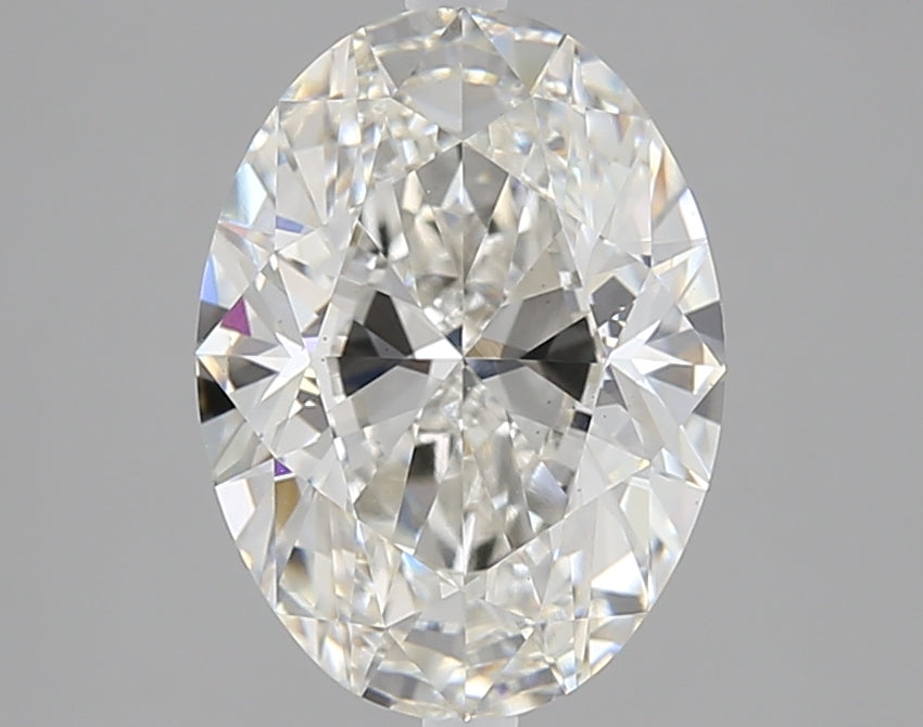 3.0 Carat Oval Lab Diamond with  Cut Diamond in 14KT  view 1
