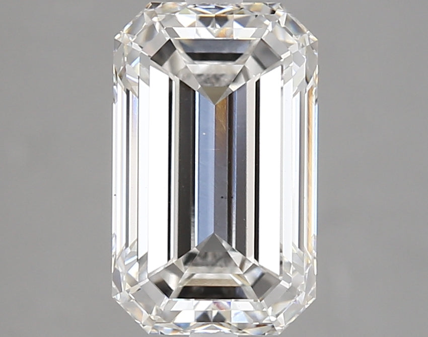 3.01 Carat Emerald Lab Diamond with  Cut Diamond in 14KT  view 1
