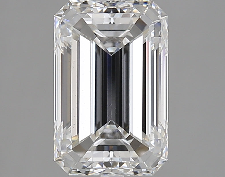 3.06 Carat Emerald Lab Diamond with  Cut Diamond in 14KT  view 1
