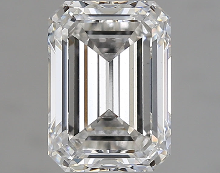 3.01 Carat Emerald Lab Diamond with  Cut Diamond in 14KT  view 1
