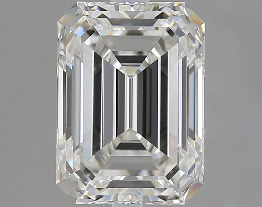3.02 Carat Emerald Lab Diamond with  Cut Diamond in 14KT  view 1
