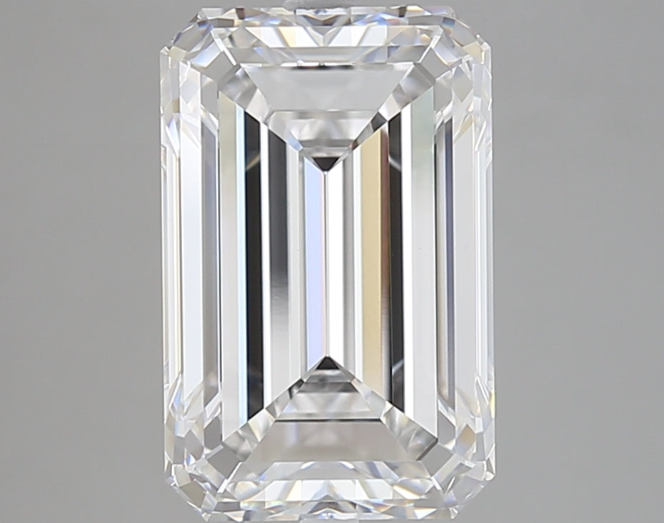 5.07 Carat Emerald Lab Diamond with  Cut Diamond in 14KT  view 1
