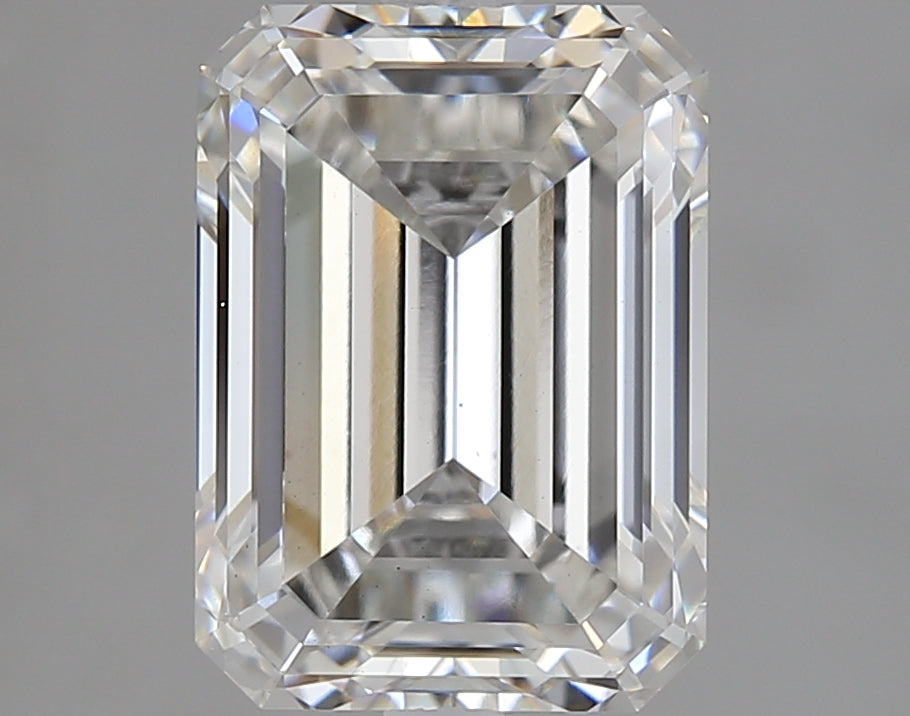 3.0 Carat Emerald Lab Diamond with  Cut Diamond in 14KT  view 1
