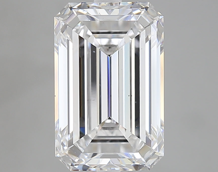 4.11 Carat Emerald Lab Diamond with  Cut Diamond in 14KT  view 1
