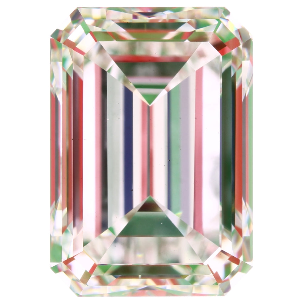 2.84 Carat Emerald Lab Diamond with  Cut Diamond in 14KT  view 1
