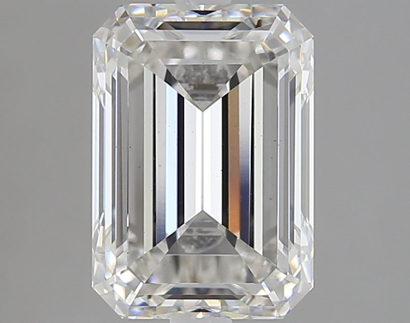 2.84 Carat Emerald Lab Diamond with  Cut Diamond in 14KT  view 1
