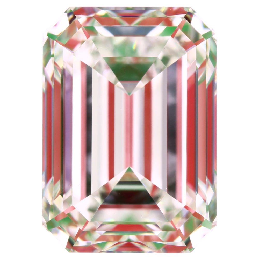 2.65 Carat Emerald Lab Diamond with  Cut Diamond in 14KT  view 1
